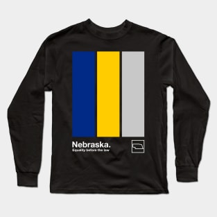 Nebraska State Flag // Original Minimalist Artwork Poster Design Long Sleeve T-Shirt